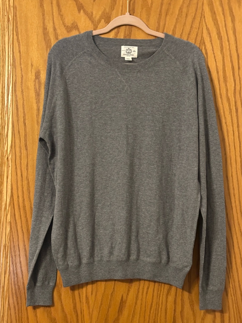Etiqueta Negra Men's Pima Cotton & Cashmere Crewneck Sweater - Gray - Size L